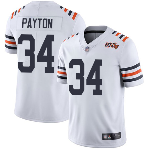Youth Chicago Bears 34 Payton White 100th Anniversary Nike Vapor Untouchable Player NFL Jerseys